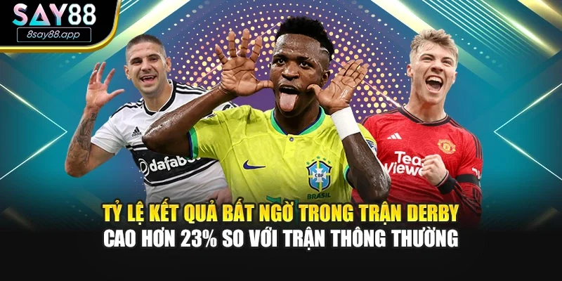 Tỷ lệ kết quả bất ngờ trong trận derby cao hơn 23% so với trận thông thường